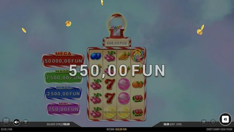 Sweet Candy Cash Stash - bazinis žaidimas su laimėjimu eilutėje